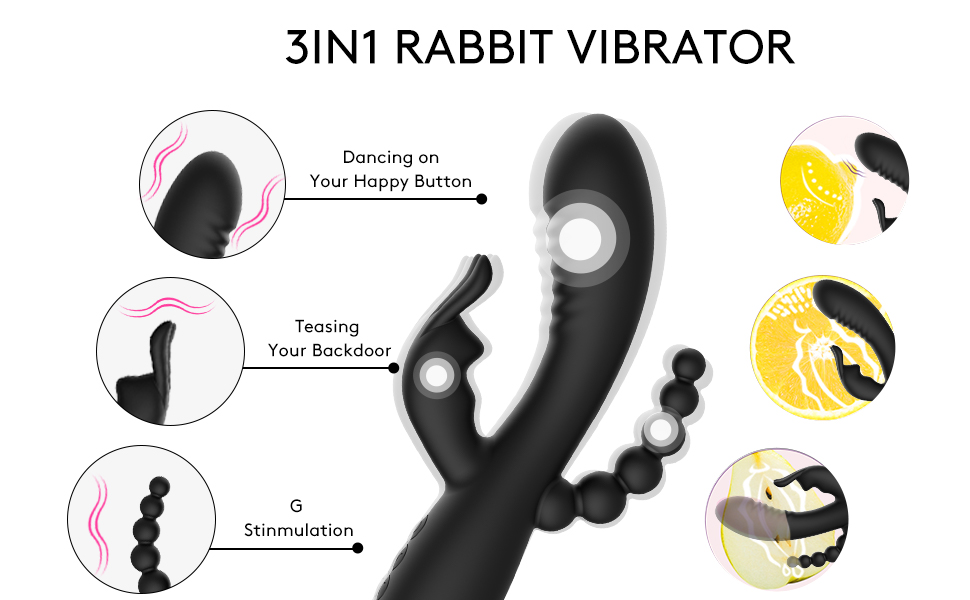 3 in 1 rabbit viberator g stimulates c stimulates anal stimulates