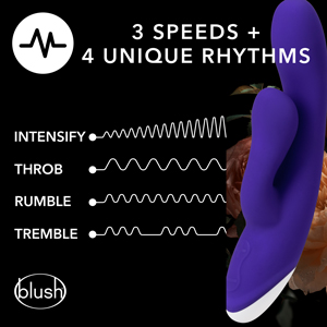 hop trix midnight cerise vibrating 3 speeds 4 unique rhythms deep rumbly vibrations