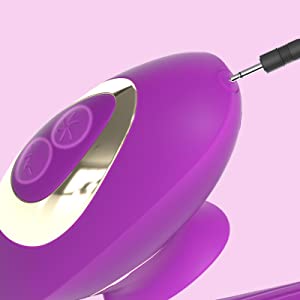 USB rechargeable g spot and clitoral vibrator purple with dual independent control motors for women