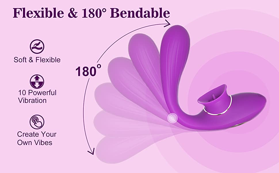 Flexible & 180°bendable g spot vibrator clit with body-safe silicone toy for womens sex