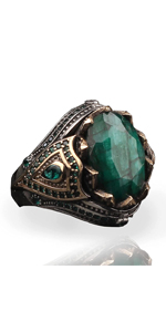 Emerald Stone Silver Ring